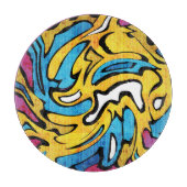 Kleurrijke Graffiti Abstracte zwarte achtergrond Snijplank (Voorkant)