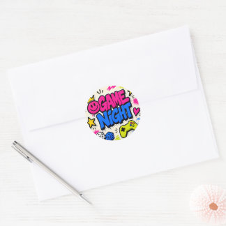 Kleurrijke Graffiti Game Night Sticker