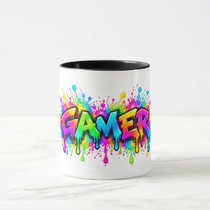Kleurrijke Graffiti Gaming Regenboog Mok voor Game