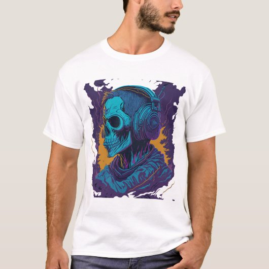 Kleurrijke graffiti illustratie van een spook t-shirt (Voorkant)