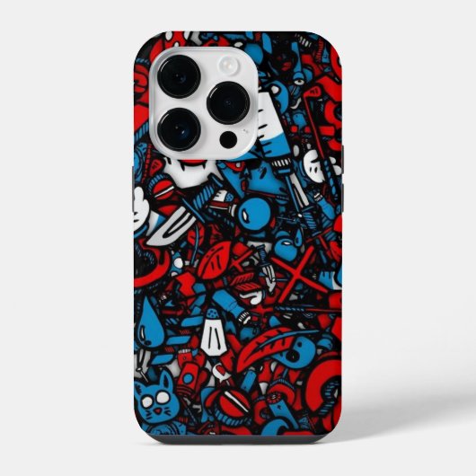 Kleurrijke graffiti iPhone hoesje (Achterkant)