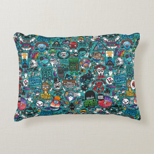 Kleurrijke graffiti kunst, accent kussen (Voorkant)