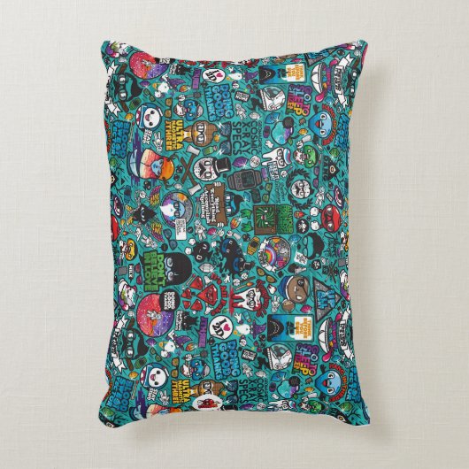 Kleurrijke graffiti kunst, accent kussen (Voorkant(Verticaal))
