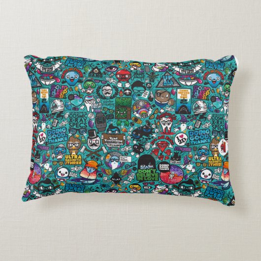 Kleurrijke graffiti kunst, accent kussen (Achterkant)
