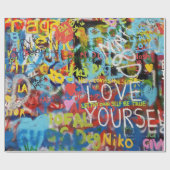 Kleurrijke graffiti kunst, cadeaupapier (Vlak)