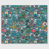 Kleurrijke graffiti kunst, cadeaupapier (Vlak)