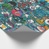 Kleurrijke graffiti kunst, cadeaupapier (Hoek)