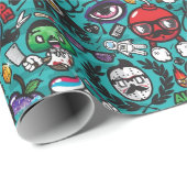 Kleurrijke graffiti kunst, cadeaupapier (Rol Hoek)