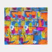 Kleurrijke graffiti kunst, fleece deken (Voorkant (Horizontaal))