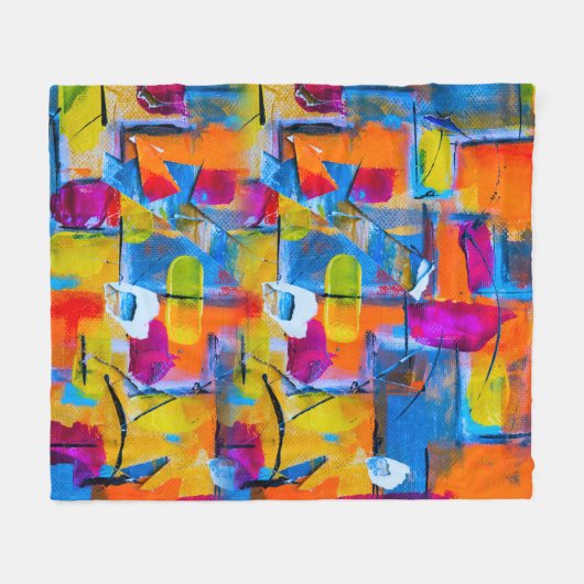 Kleurrijke graffiti kunst, fleece deken (Voorkant (Horizontaal))