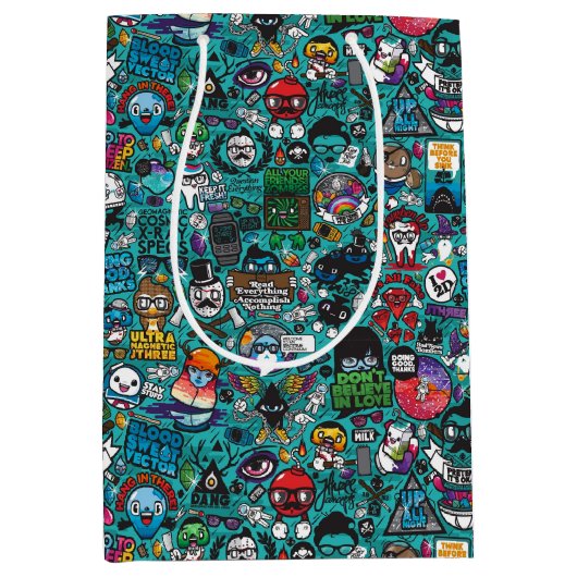 Kleurrijke graffiti kunst, medium cadeauzakje (Voorkant)