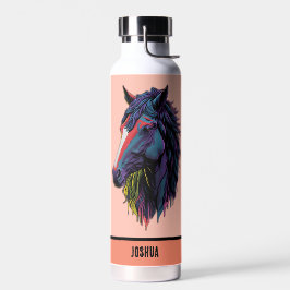 Kleurrijke Graffiti Kunst Paard voor Paardenliefhe Waterfles