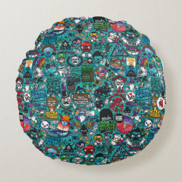 Kleurrijke graffiti kunst, rond kussen