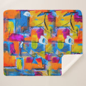 Kleurrijke graffiti kunst, sherpa deken (Voorkant (horizontaal))