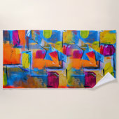 Kleurrijke graffiti kunst, strandlaken (Voorkant)