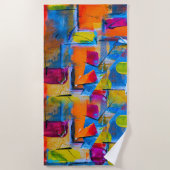 Kleurrijke graffiti kunst, strandlaken (Voorkant)