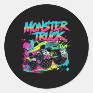 Kleurrijke Graffiti Kunst voor Monstertruck Ronde Sticker