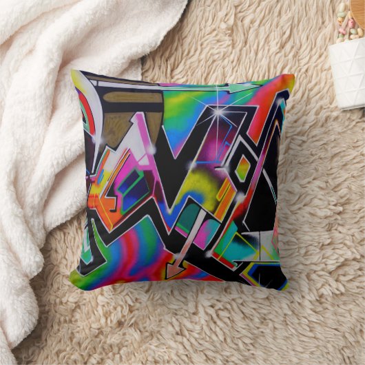 Kleurrijke graffiti-kussen kussen (Deken)