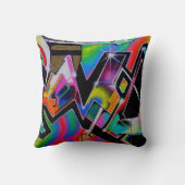 Kleurrijke graffiti-kussen kussen (Achterkant)