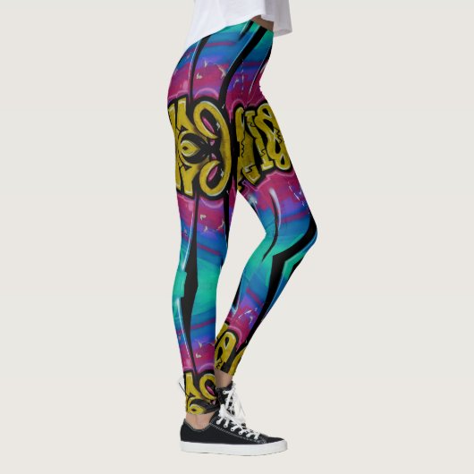Kleurrijke graffiti leggings (Rechts)