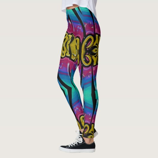 Kleurrijke graffiti leggings (Links)