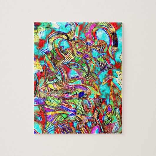 Kleurrijke Graffiti Letters Puzzel (Verticaal)