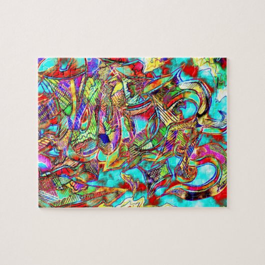 Kleurrijke Graffiti Letters Puzzel Legpuzzel (Horizontaal)