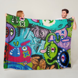 Kleurrijke Graffiti Monster Art Deken