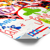 Kleurrijke graffiti muur, street art poster (Hoek)