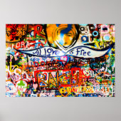 Kleurrijke graffiti muur, street art poster (Voorkant)