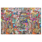 Kleurrijke graffiti muurcollage stof (Fat Quarter)