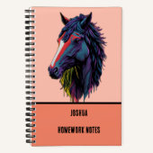 Kleurrijke Graffiti Paard voor Ruiterliefhebber Notitieboek (Voorkant)