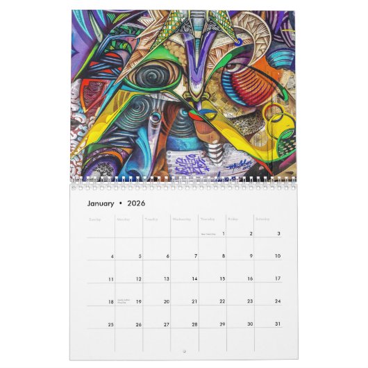 Kleurrijke Graffiti Painting Street Art 2025 Kalender (Jan 2026)