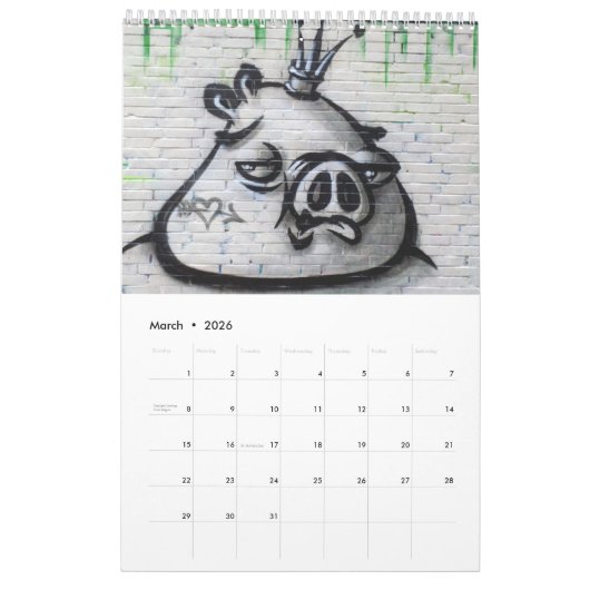 Kleurrijke Graffiti schilderij Street Art 2024 Kalender (Mar 2026)