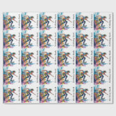 Kleurrijke Graffiti Skateboarder Verjaardagsfeest Cadeaupapier (Vlak)