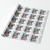 Kleurrijke Graffiti Skateboarder Verjaardagsfeest Cadeaupapier (Uitgerold)