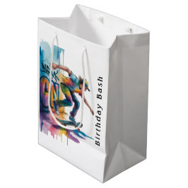 Kleurrijke Graffiti Skateboarder Verjaardagsfeest Medium Cadeauzakje