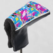 Kleurrijke graffiti splash golfheadcover (3/4 voorkant)