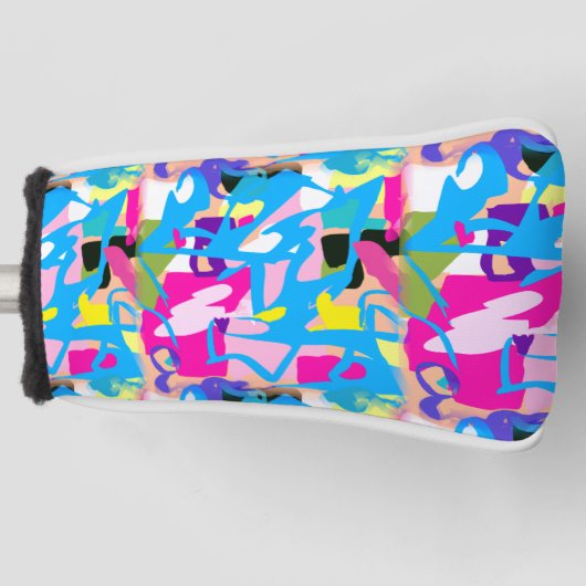 Kleurrijke graffiti splash golfheadcover (Voorkant)