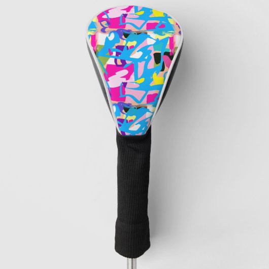 Kleurrijke graffiti splash golfheadcover (Voorkant)