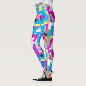 Kleurrijke graffiti splash leggings (Links)