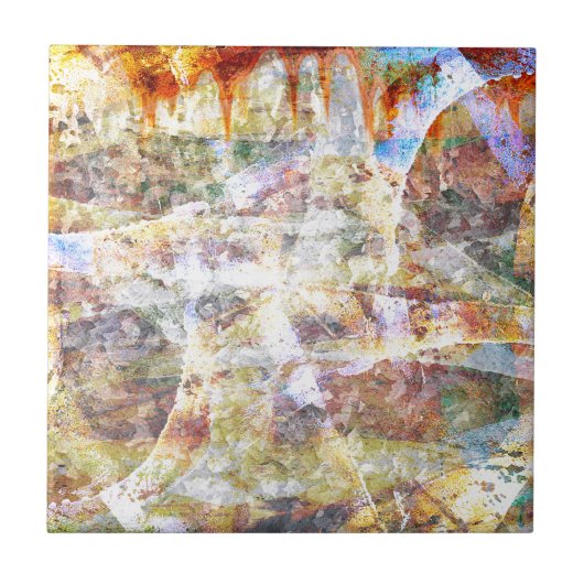 Kleurrijke graffiti tegeltje (Voorkant)