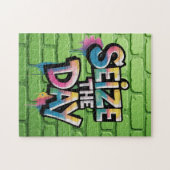 Kleurrijke Graffiti Tekst Zeggend Grijp De Dag Legpuzzel (Horizontaal)