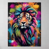 Kleurrijke Graffiti Tiger Art Modern Wall Poster (Voorkant)
