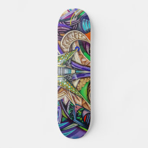 Kleurrijke graffitikunst persoonlijk skateboard