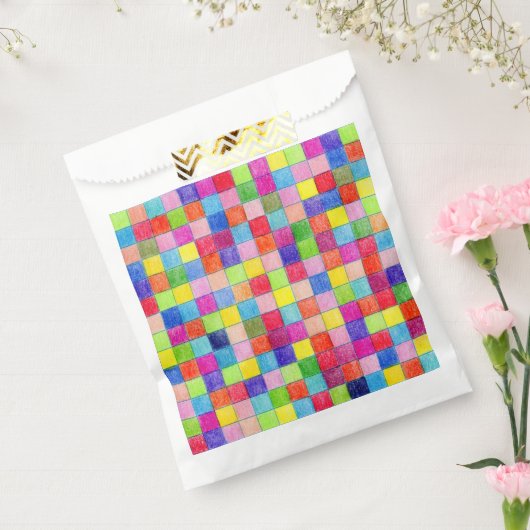 Kleurrijke Grafiekdocument vierkanten Geometrisch  Bedankzakje (Gezegeld)