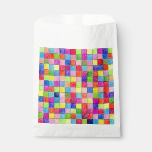 Kleurrijke Grafiekdocument vierkanten Geometrisch  Bedankzakje (Voorkant)