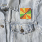 Kleurrijke grafische balken Sinaasappel Vierkante Button 5,1 Cm (In situ)