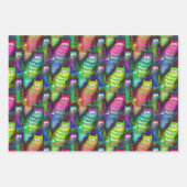 Kleurrijke Grafische Kunst Katten met Grijns 3 Gif Inpakpapier Vel (Voorkant 3)