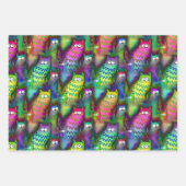 Kleurrijke Grafische Kunst Katten met Grijns 3 Gif Inpakpapier Vel (Voorkant 2)